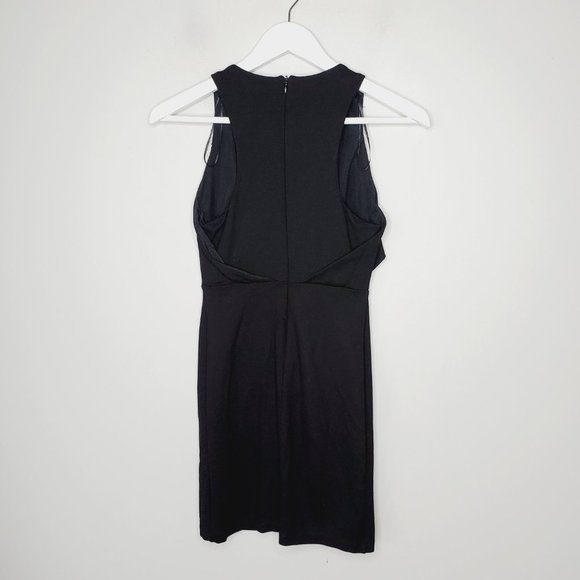 Zara Trafalduc Bodycon Dress Stretch Ruffle Cocktail Black S - Picture 8 of 13